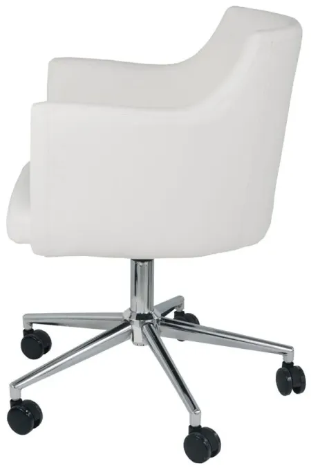 Aster Swivel Desk Chair in White by Ashley Furniture