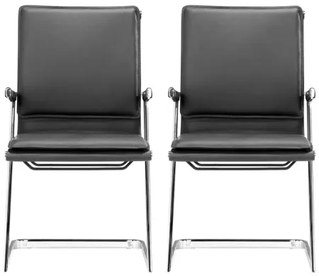 Lider Plus Conference Chair (Set of 2) in Black, Silver by Zuo Modern