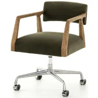 Abbott Desk Chair w/ Low Back in Modern Velvet Loden by Four Hands