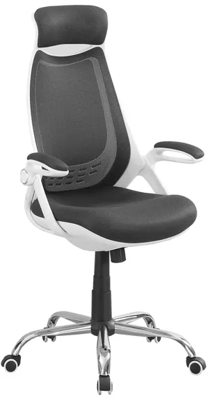 Lindley Office Chair in Chrome/White/Gray by Monarch Specialties