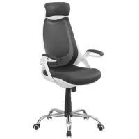 Lindley Office Chair in Chrome/White/Gray by Monarch Specialties