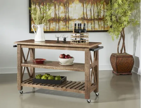 Castered Cart in Celebrity Distressed Brown by Coast To Coast Imports