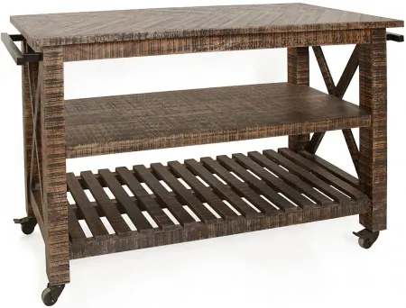 Castered Cart in Celebrity Distressed Brown by Coast To Coast Imports