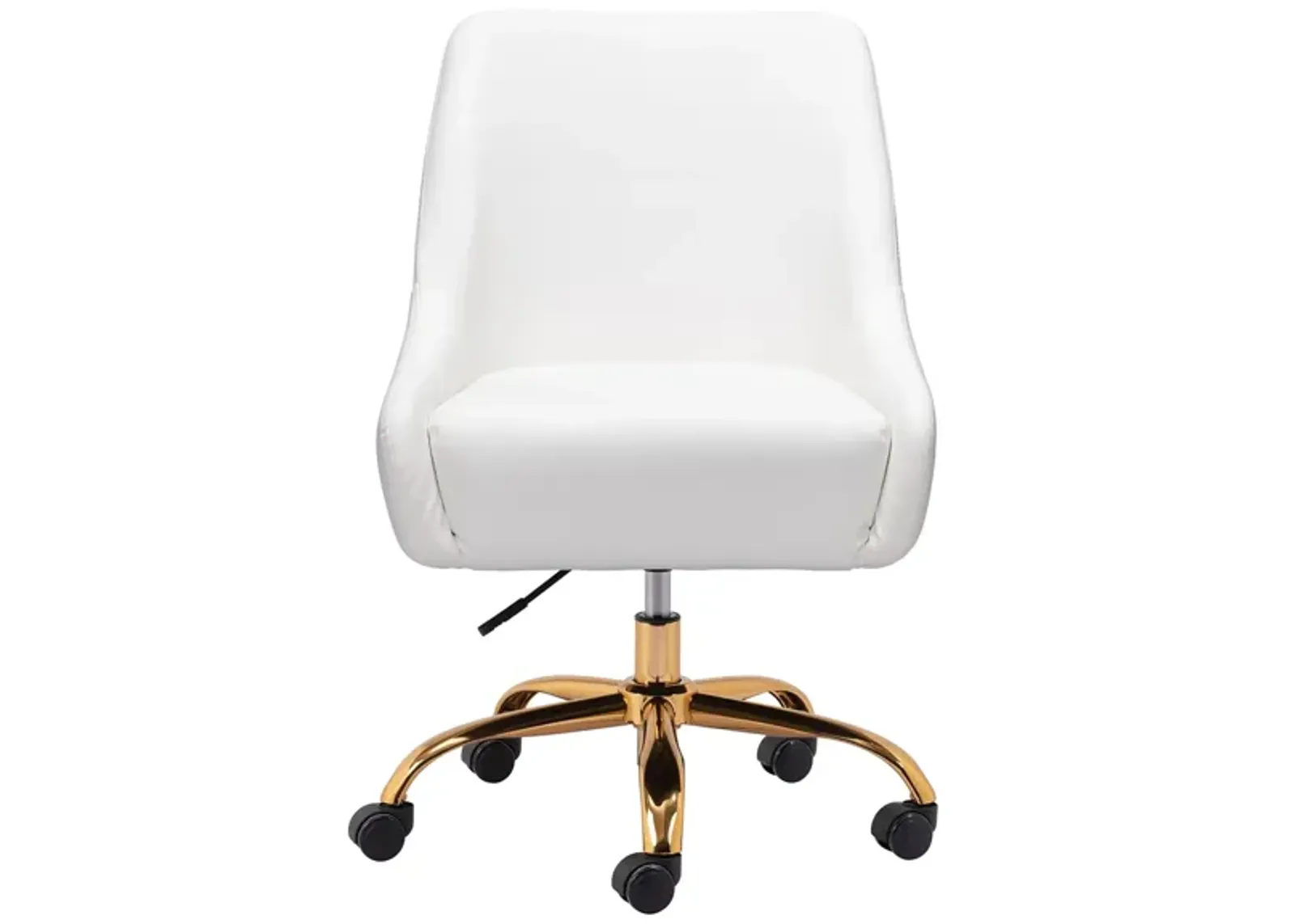 Madelaine Office Chair in White, Gold by Zuo Modern