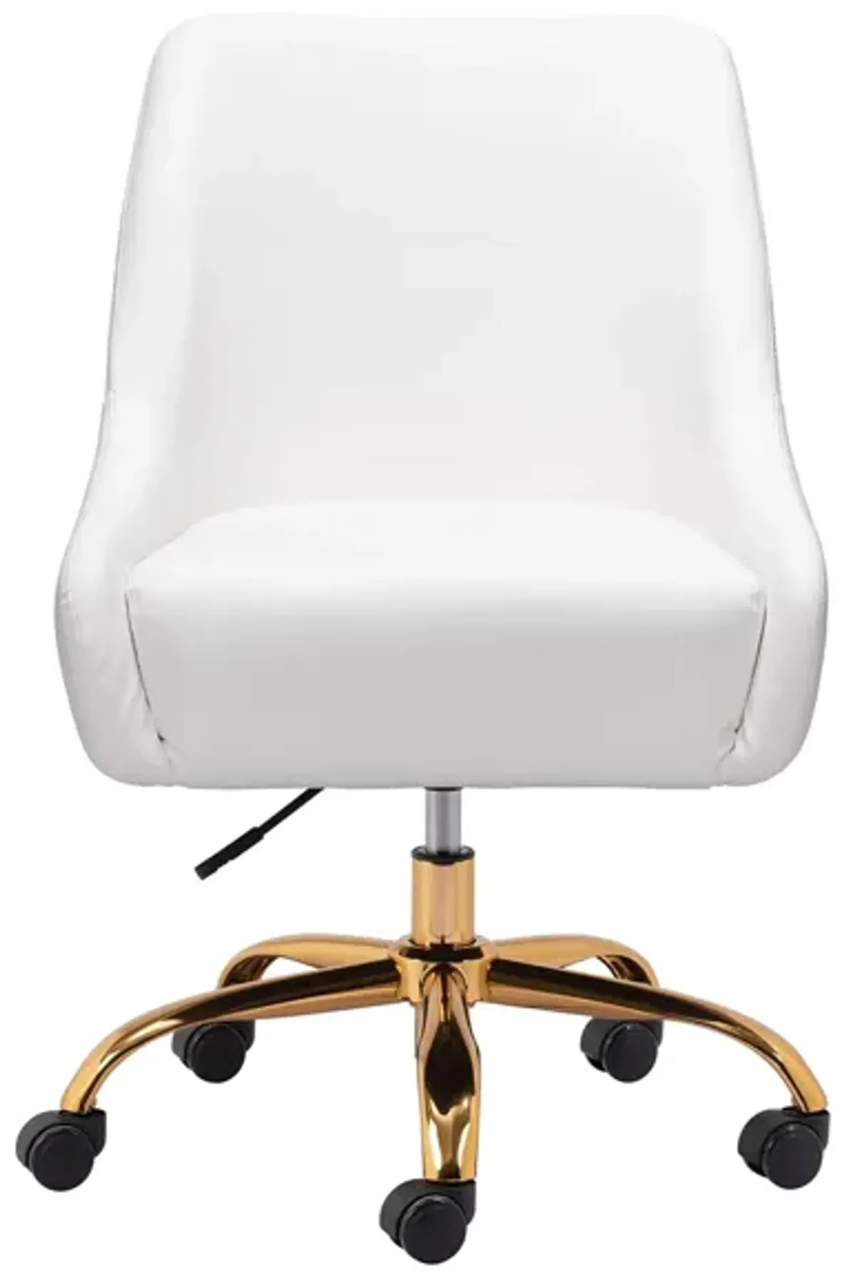 Madelaine Office Chair in White, Gold by Zuo Modern