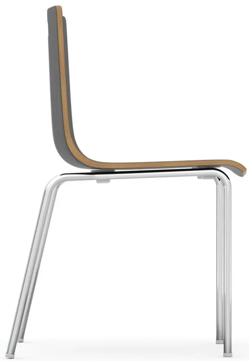 Bleecker Street Cafe Seating Collection Wood Stack Chair Set of 4 by