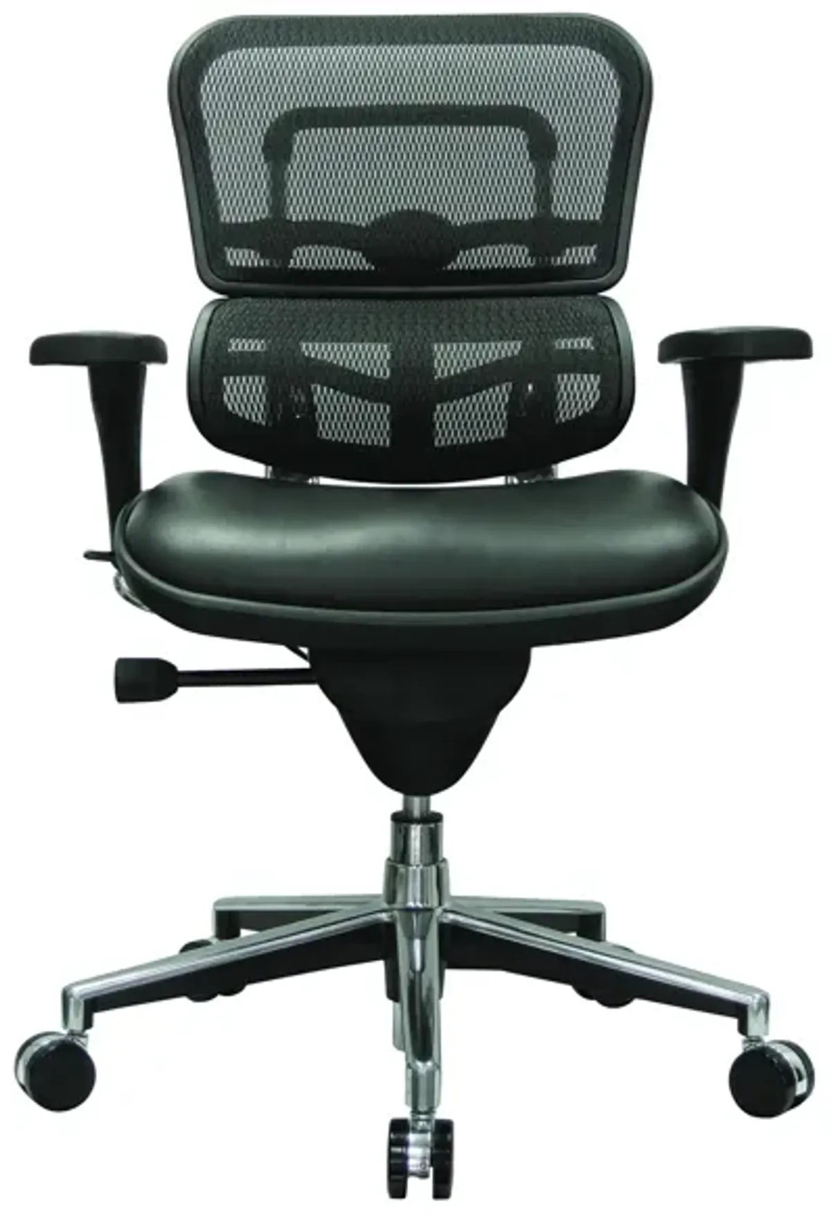 Ergo Lo Leather Seat/Mesh Back in Black