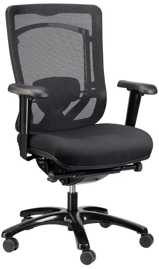 Monterey Mesh Back/Fabric Seat in Black