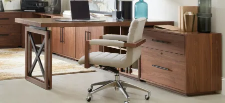 Poet Swivel Desk Chair in Gray by Hooker Furniture