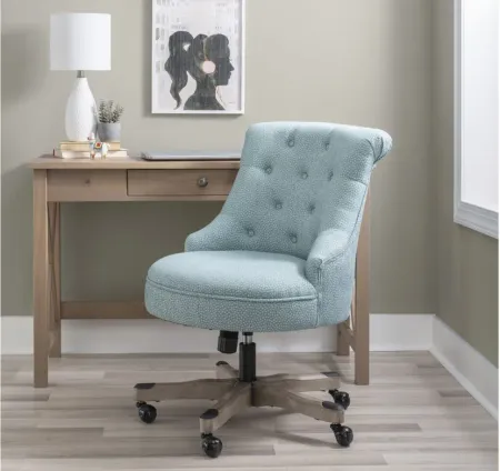 Sinclair Office Chair in Light Blue by Linon Home Decor