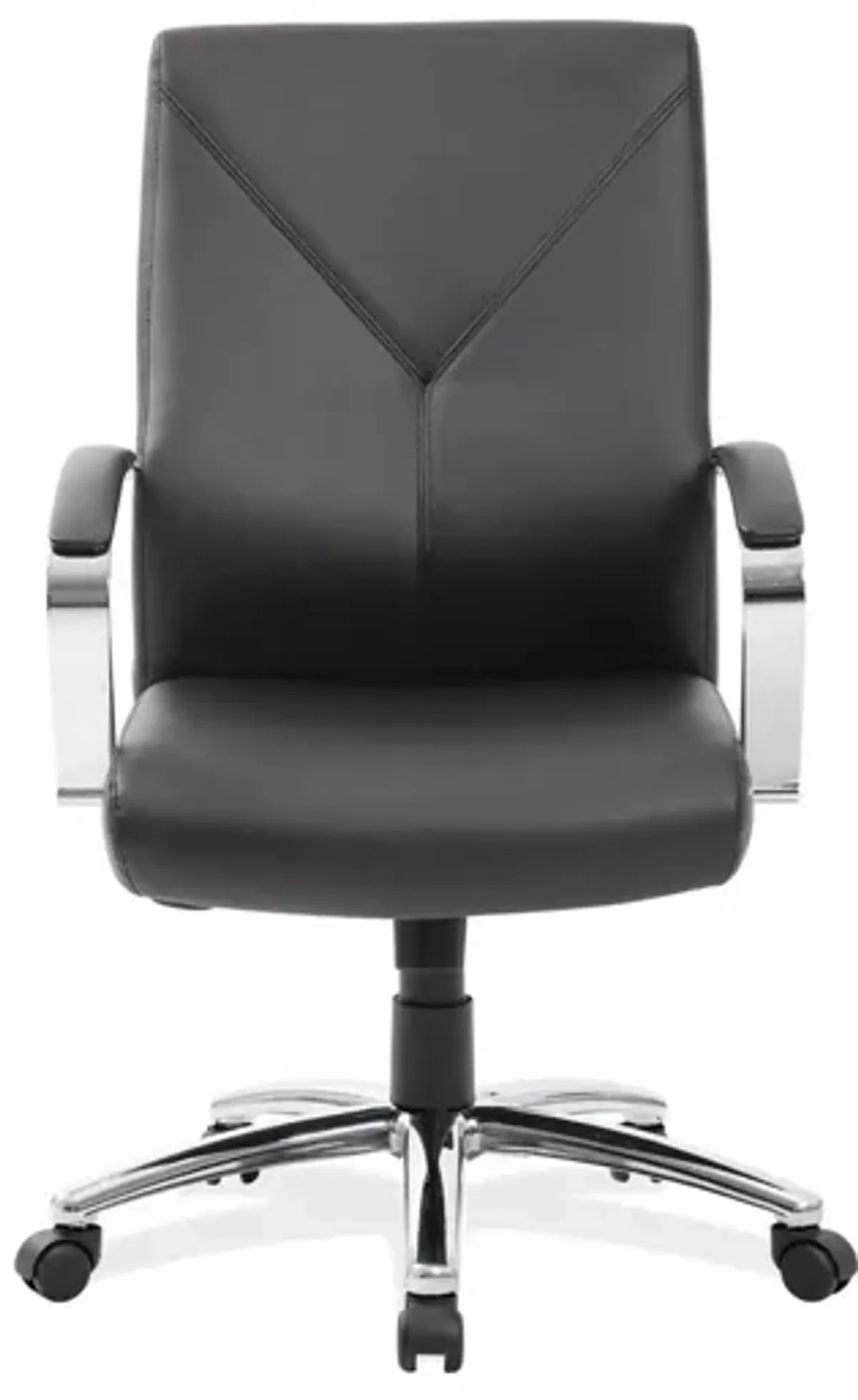 Mezco Executive Office Chair in Black Leather Soft Vinyl; Chrome by Coe Distributors