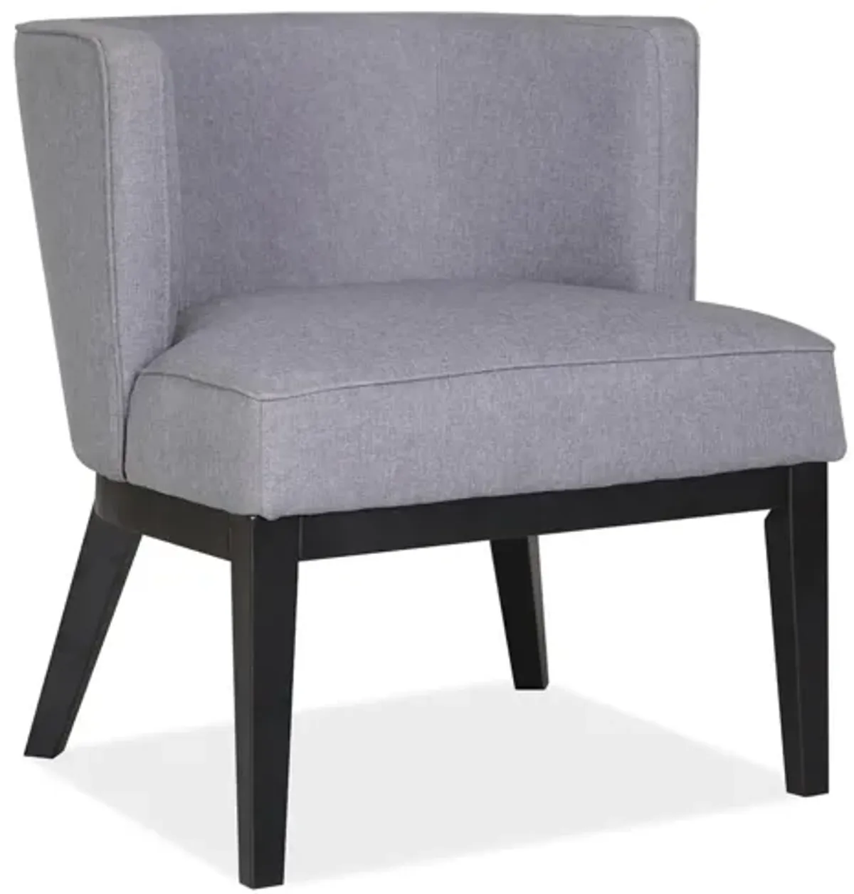 Bowery Collection Barrel Back Arm Chair by OfficeSource in Gray Linen with Black; Black by Coe Distributors