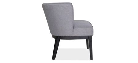 Bowery Collection Barrel Back Arm Chair by OfficeSource in Gray Linen with Black; Black by Coe Distributors