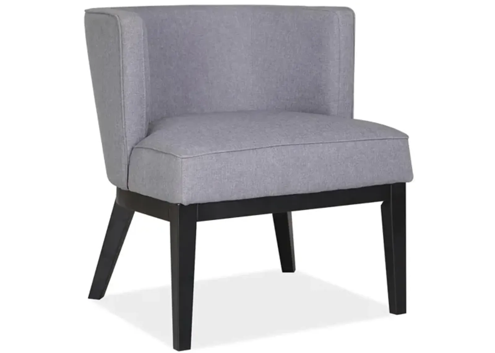 Bowery Collection Barrel Back Arm Chair by OfficeSource in Gray Linen with Black; Black by Coe Distributors