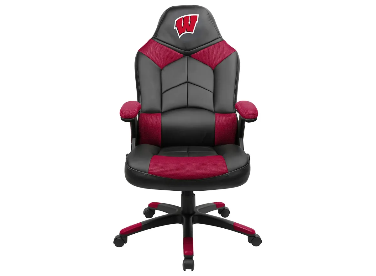 NCAA Faux Leather Oversized Gaming Chair in University Of Wisconsin by Imperial International