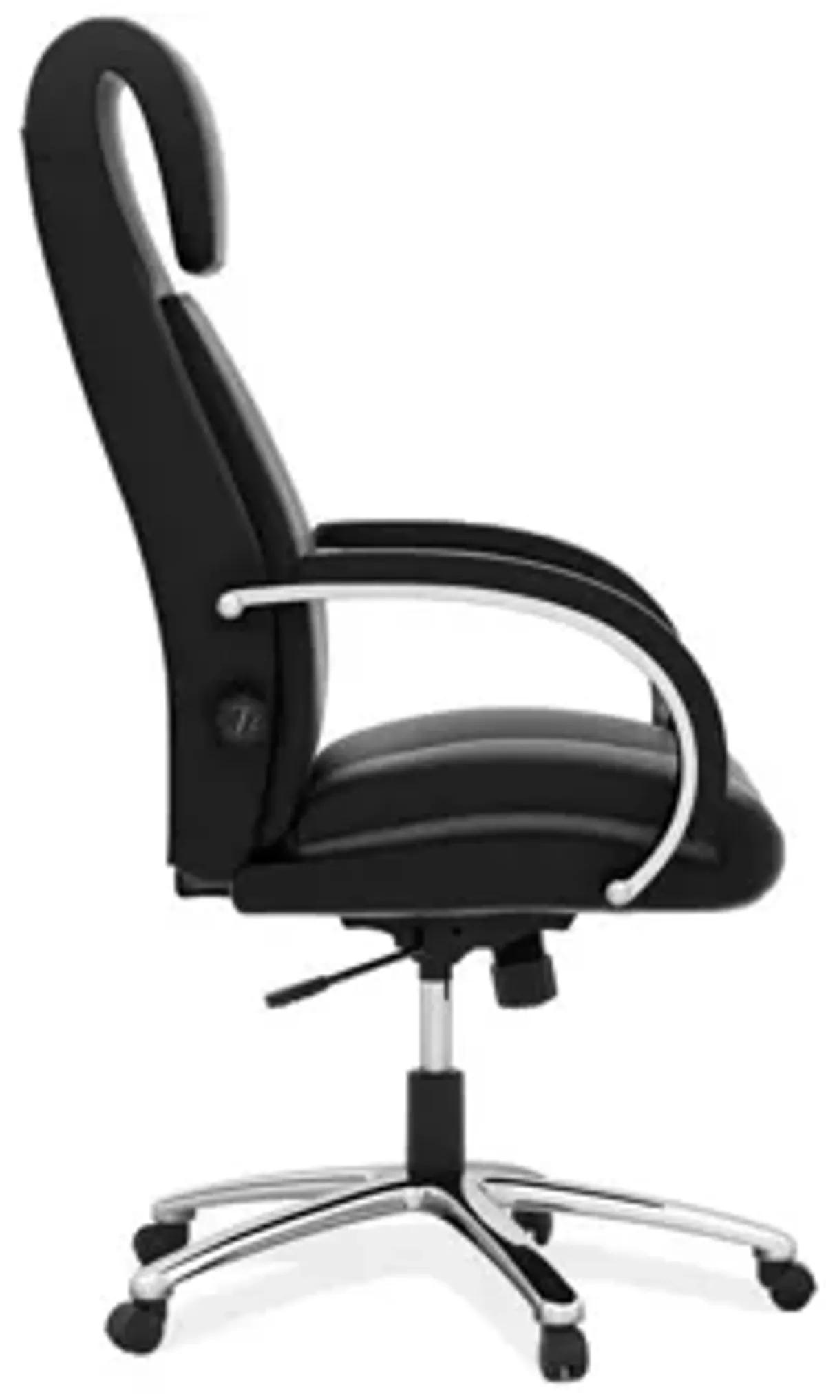 Dolshe Executive Office Chair in Black Antimicrobial Vinyl; Silver by Coe Distributors