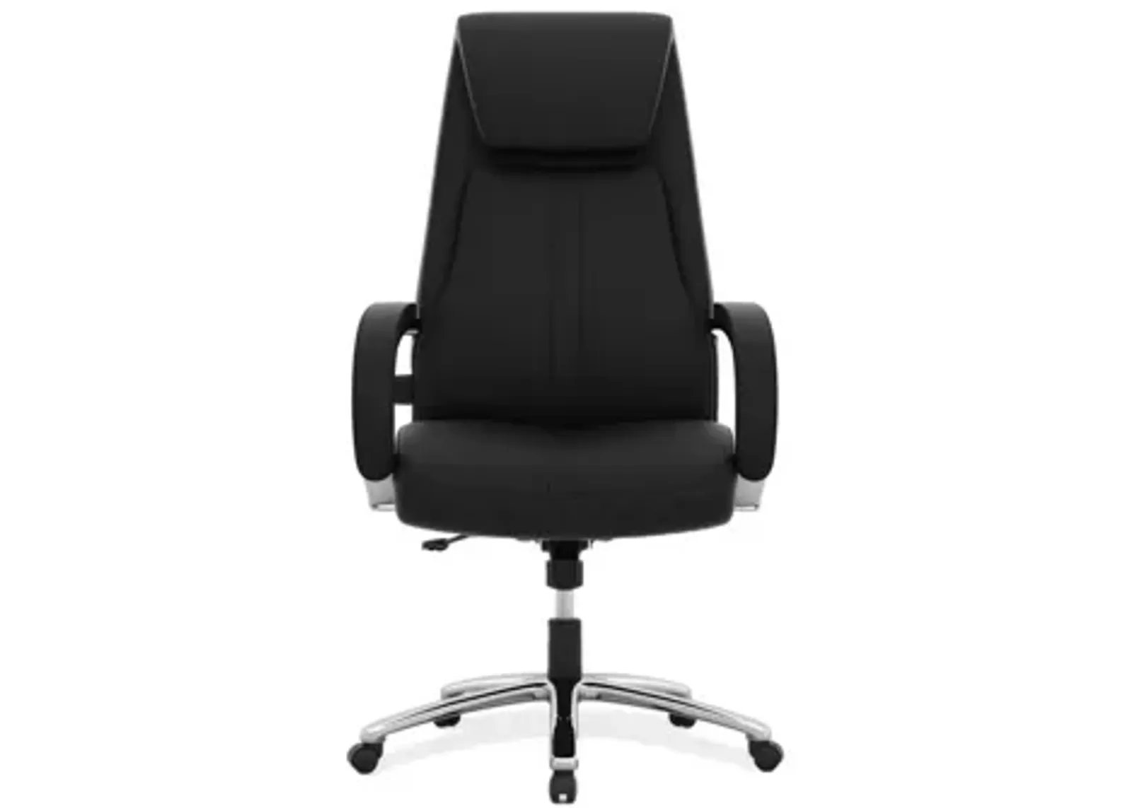 Dolshe Executive Office Chair in Black Antimicrobial Vinyl; Silver by Coe Distributors