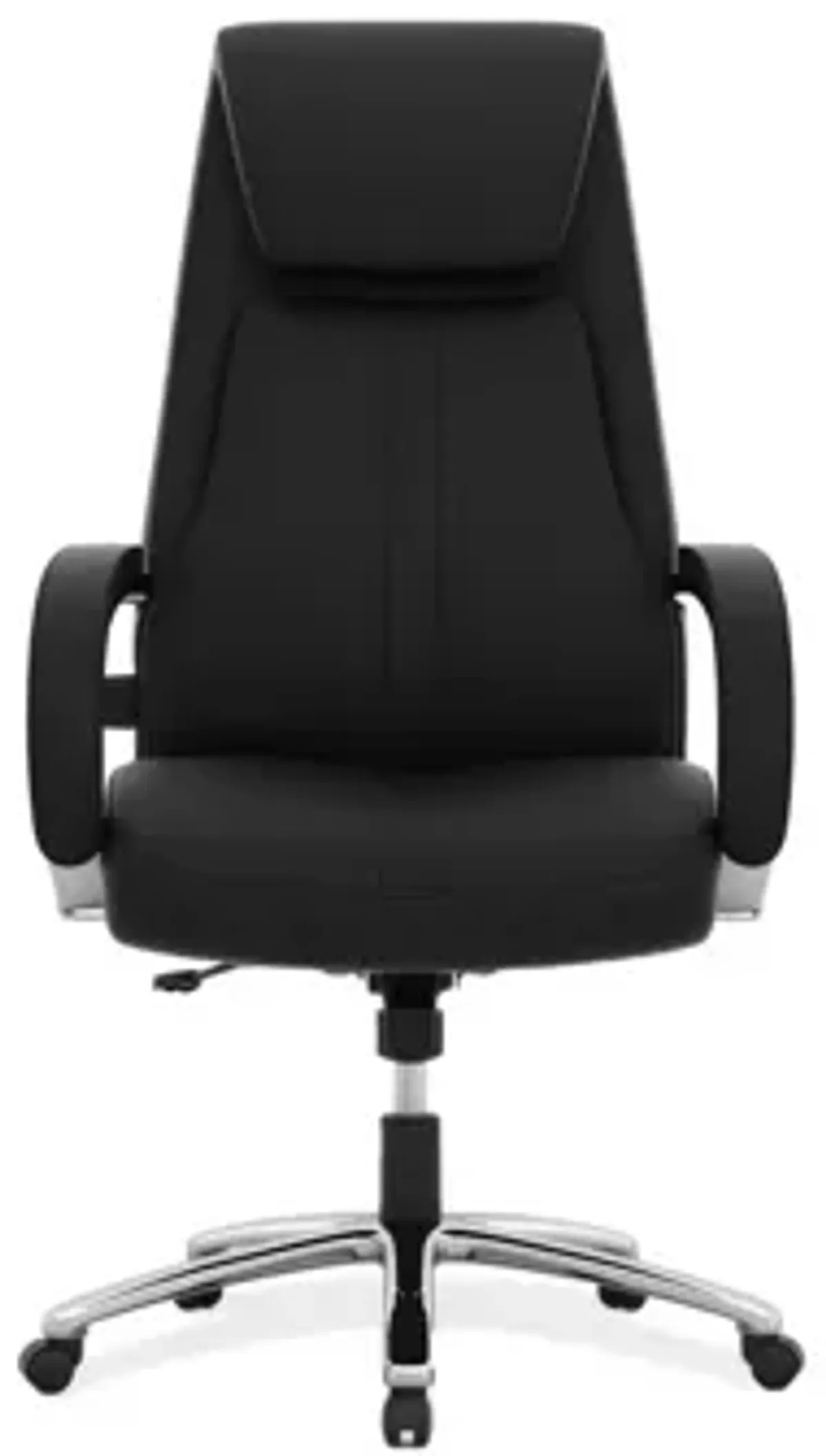 Dolshe Executive Office Chair in Black Antimicrobial Vinyl; Silver by Coe Distributors