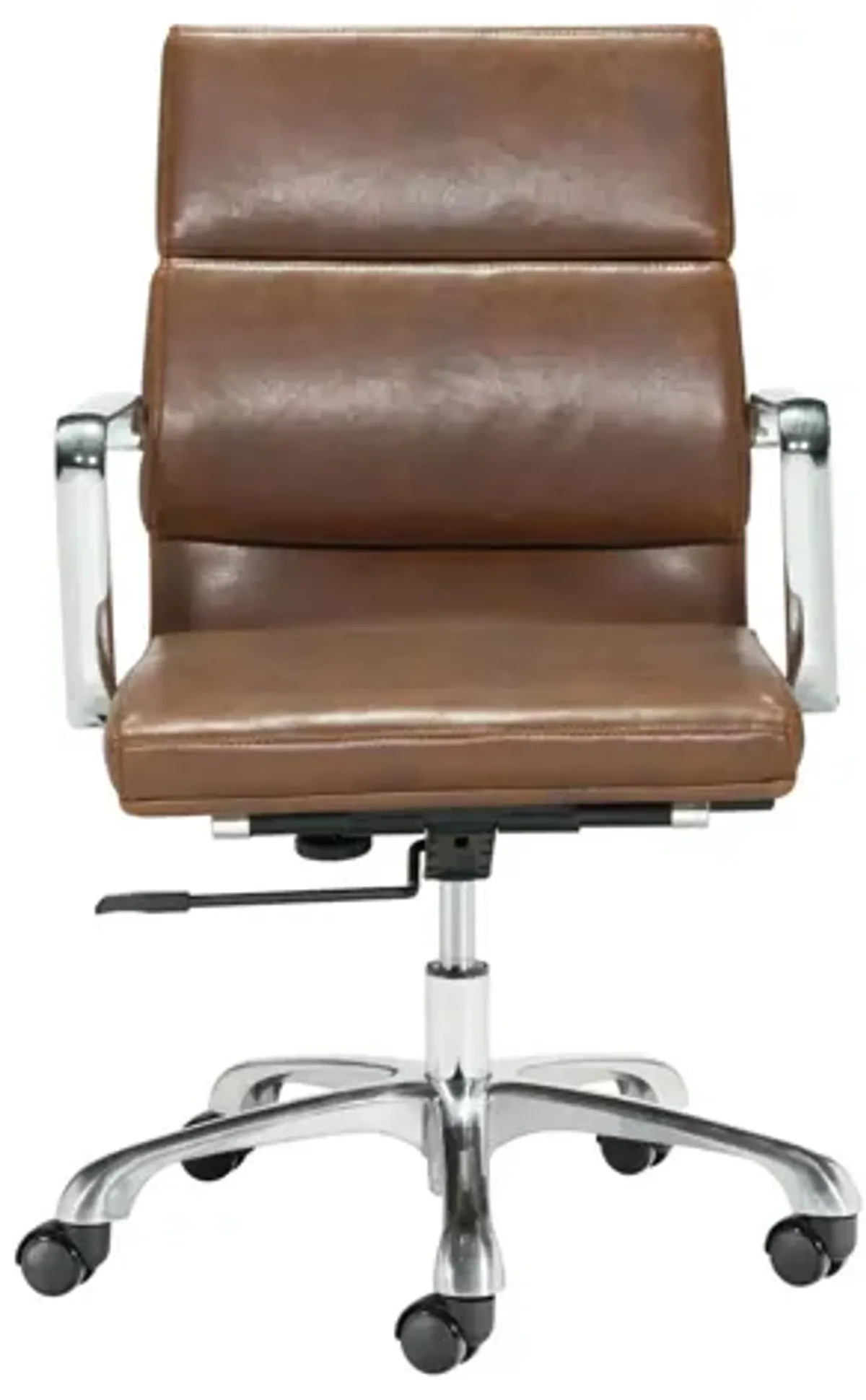 Ithaca Office Chair in Vintage Brown, Silver by Zuo Modern