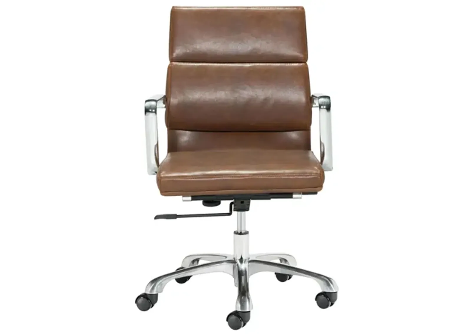 Ithaca Office Chair in Vintage Brown, Silver by Zuo Modern