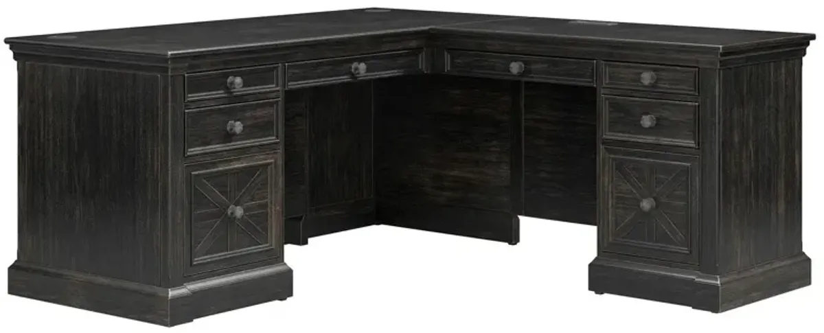 Kingston Traditional Wood L-Desk & Return