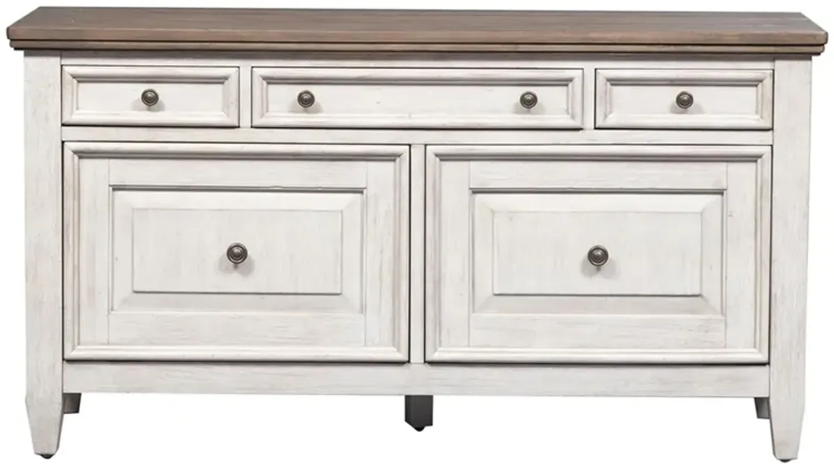 Magnolia Park Credenza in Two Tone White/Brown by Liberty Furniture