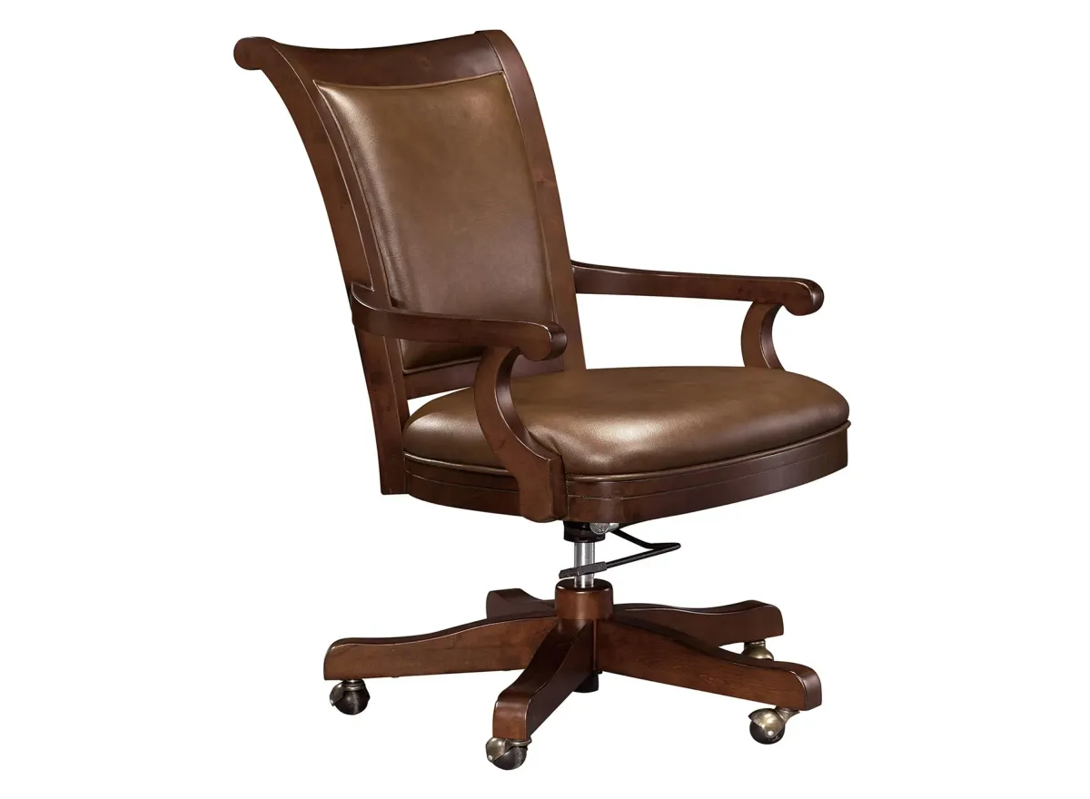 Ithaca Club Chair in Hampton Cherry by Howard Miller Clock