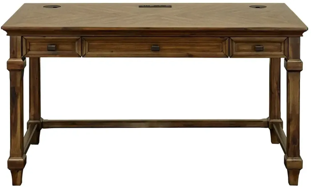 Porter Traditional Wood Writing Desk in Brown by Martin Furniture