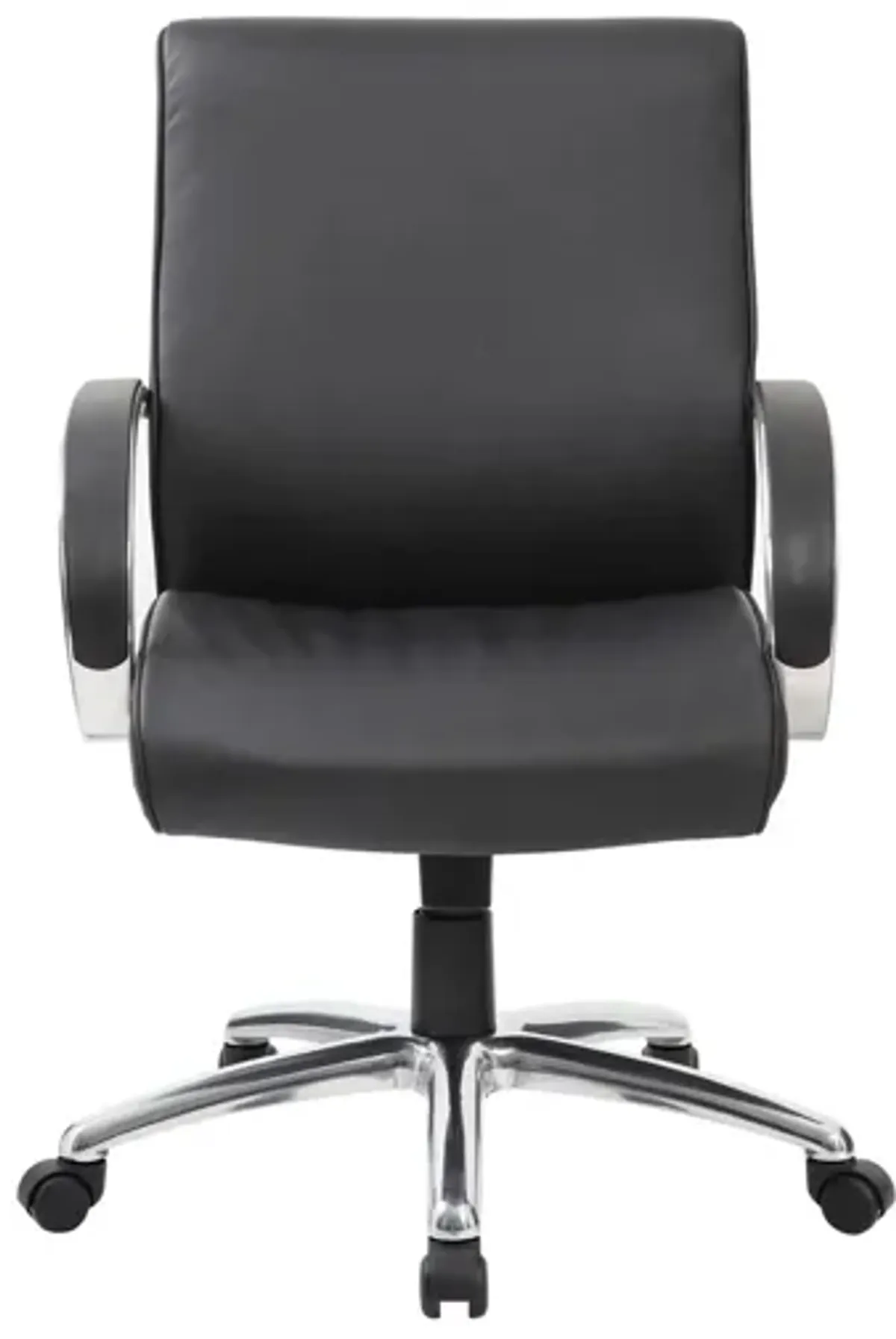 Jararvellir Mid Back Executive Chair in Black Leather Soft Vinyl; Chrome by Coe Distributors