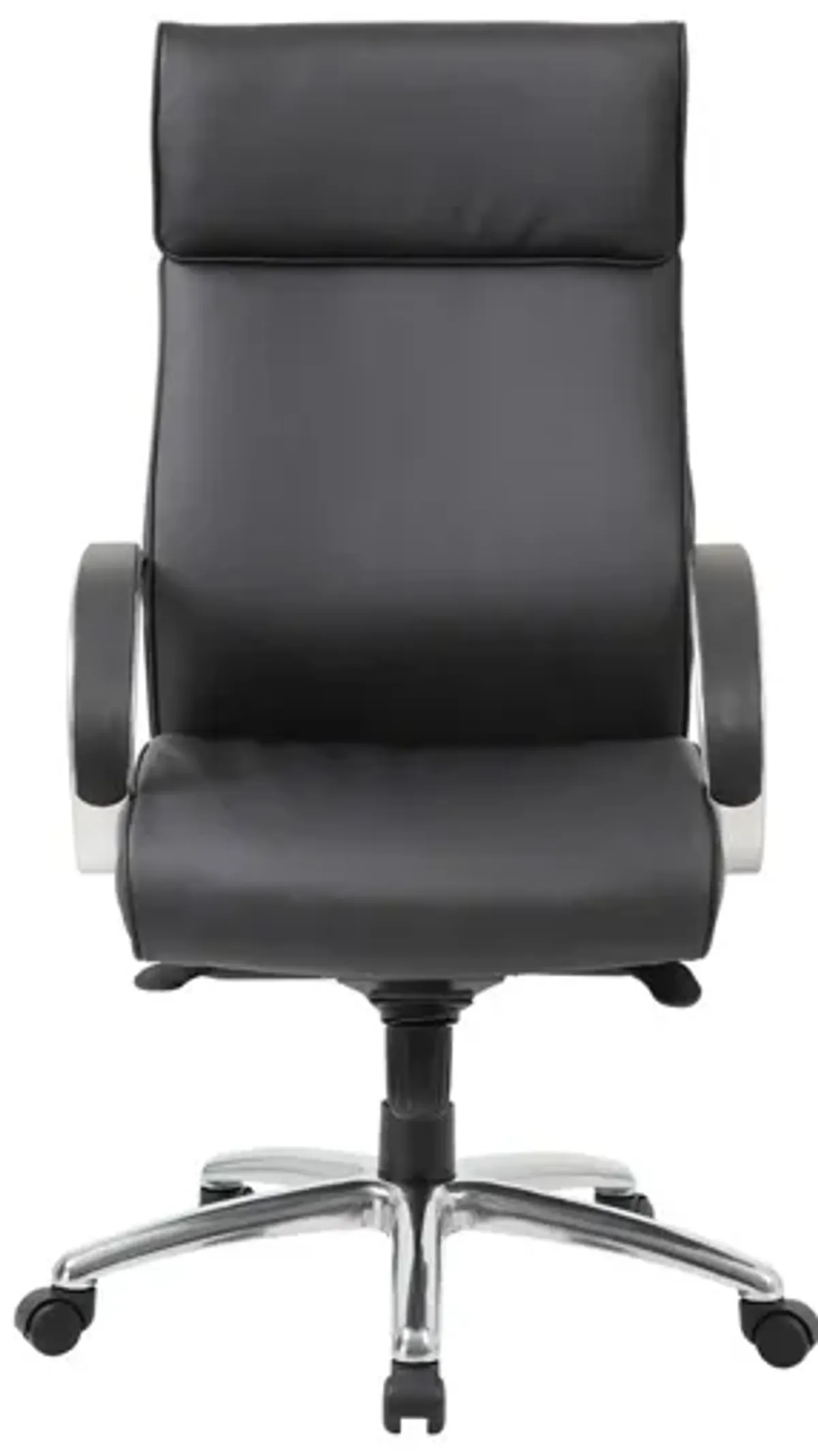 Jararvellir High Back Executive Chair in Black Leather Soft Vinyl; Chrome by Coe Distributors