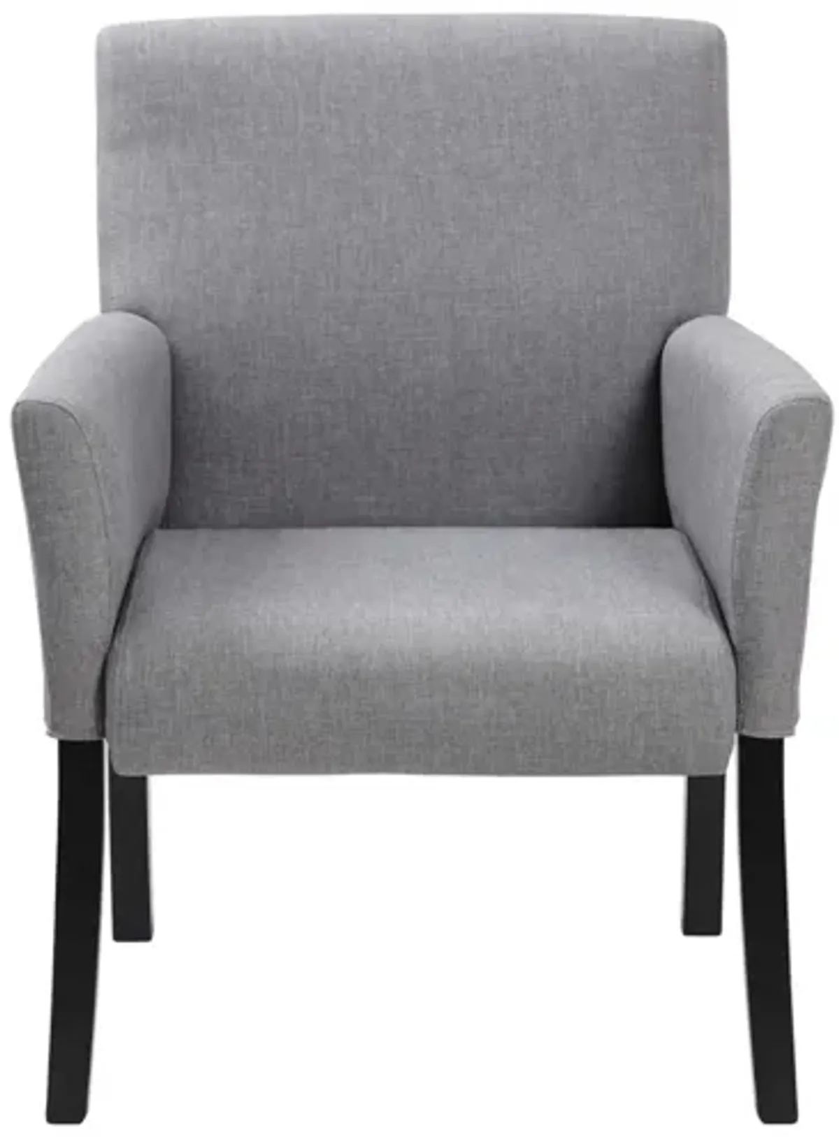 Bowery Collection Retro Style Guest Chair by OfficeSource in Gray Linen with Black; Mahogany by Coe Distributors