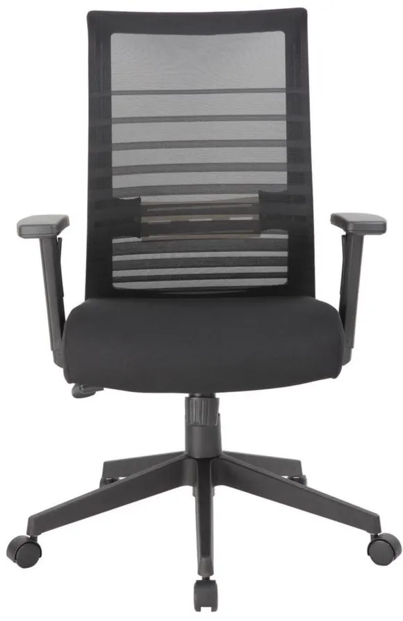 Voodoona Task Chair in Black Mesh Back with Black Fabric Seat; Black by Coe Distributors