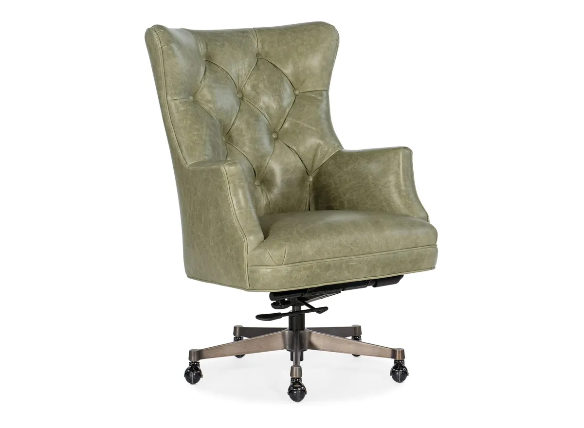 Brinley Executive Swivel Chair in Bellaire Tranquil Sage by Hooker Furniture