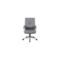 Mezco Executive Office Chair in Gray Leather Soft Vinyl; Chrome by Coe Distributors