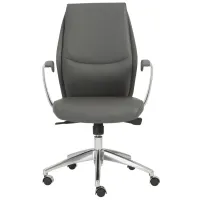 Crosby Low Back Office Chair in Gray by EuroStyle