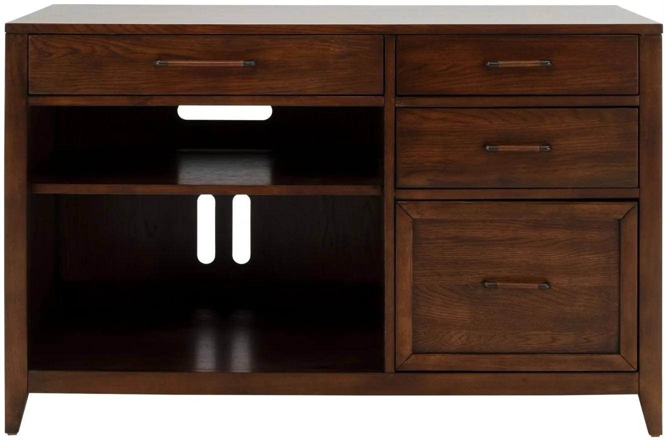 Levinson Computer Credenza in Plymouth Brown Oak by Riverside Furniture