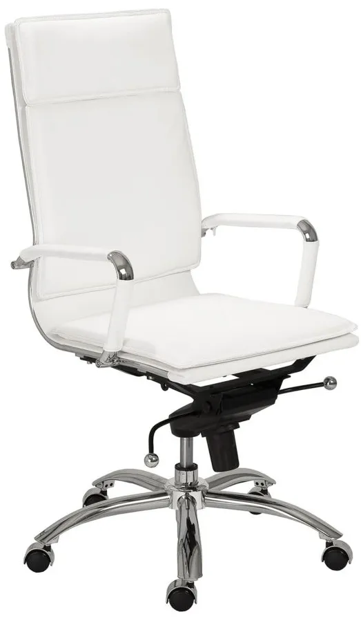 Gunar High Back Office Chair in White by EuroStyle