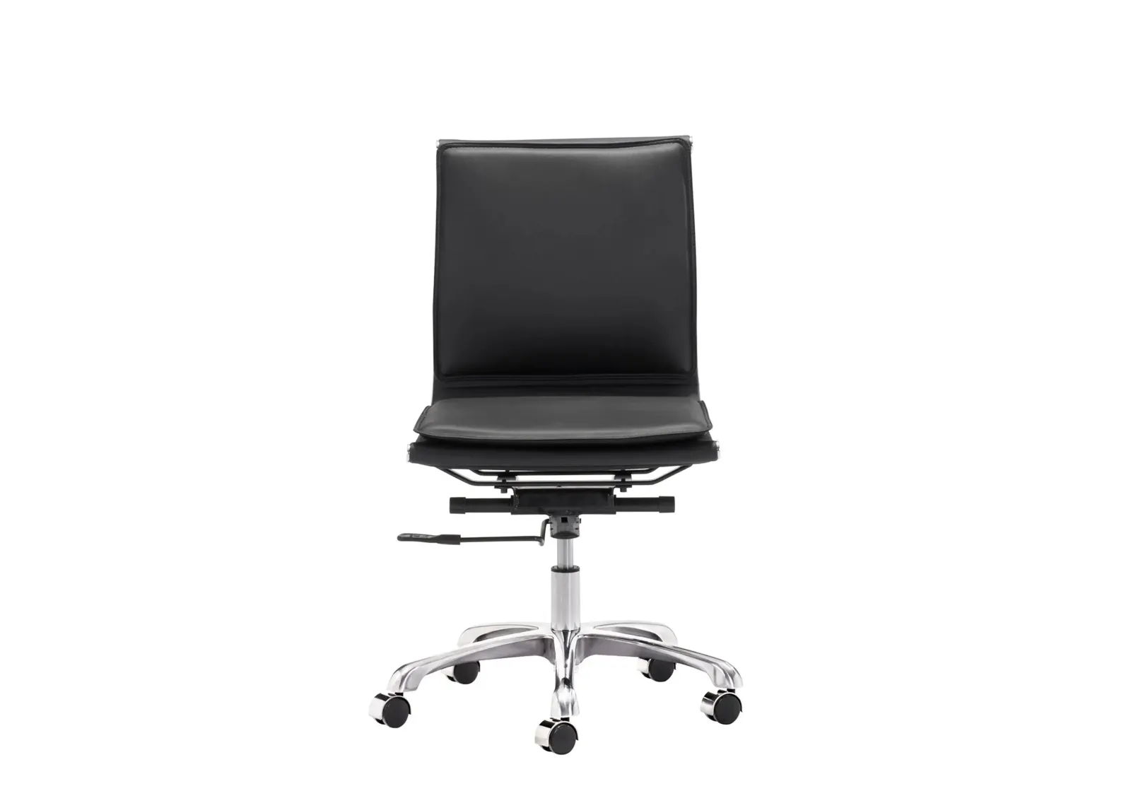 Lider Plus Armless Office Chair in Black, Silver by Zuo Modern