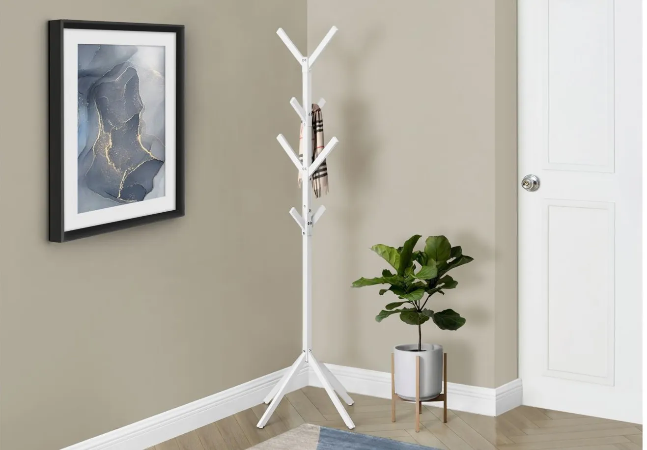 Monarch Specialties Coat Rack in White by Monarch Specialties