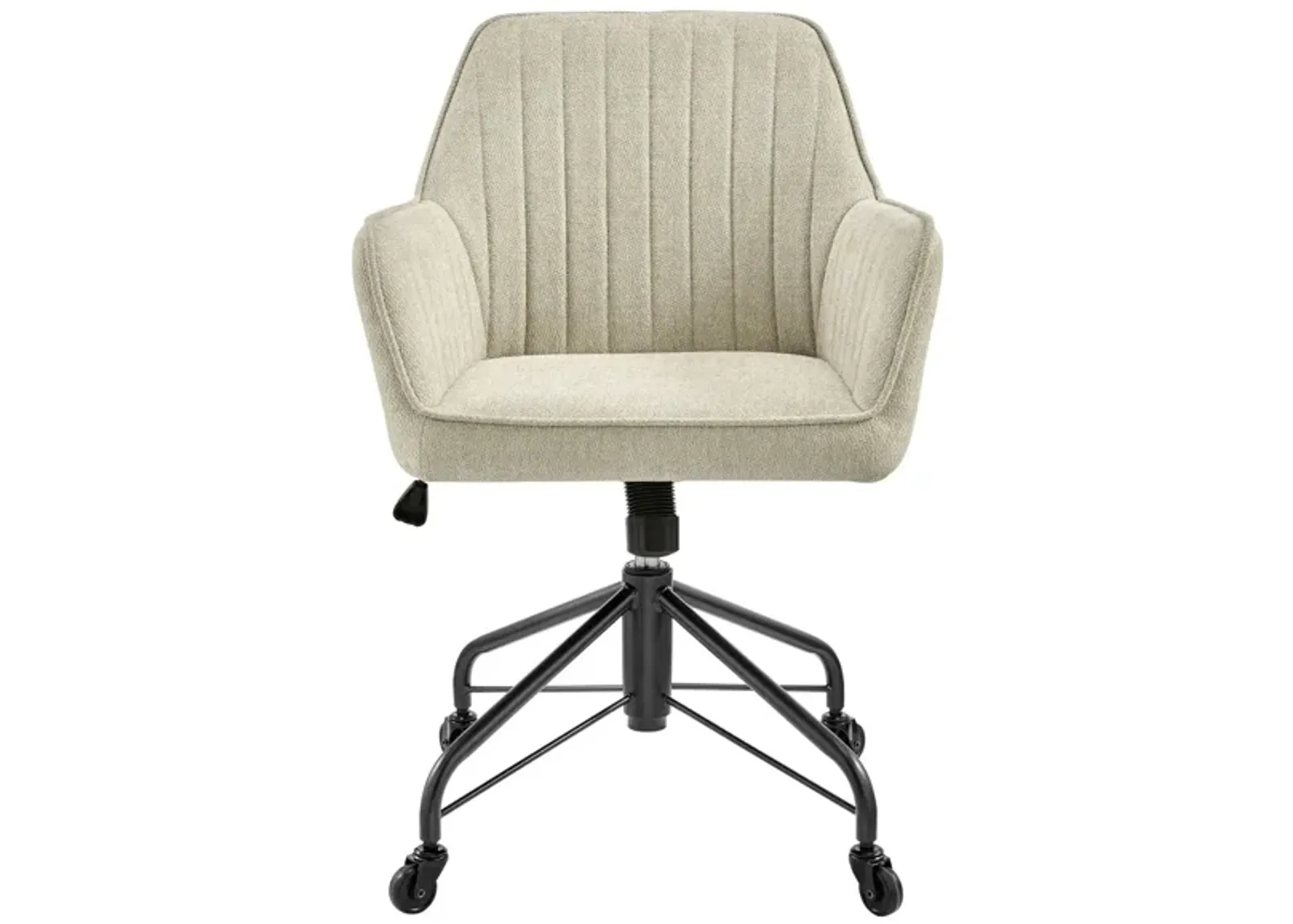 Thompson Fabric Swivel Office Arm Chair in Strata Cream by New Pacific Direct