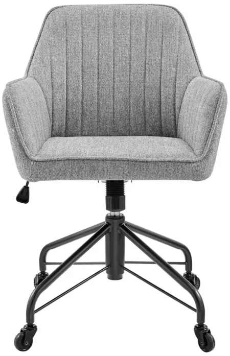 Thompson Fabric Swivel Office Arm Chair in Strata Gray by New Pacific Direct
