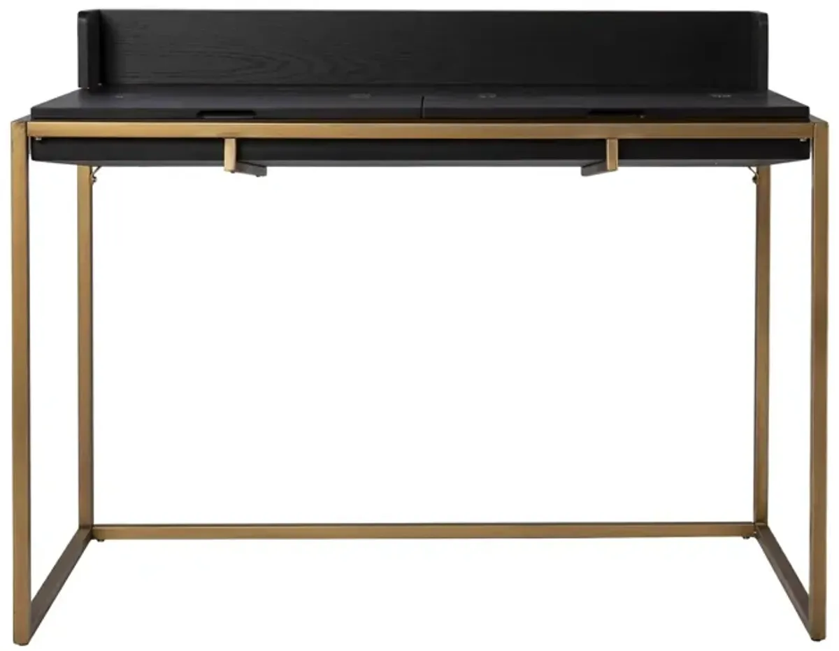 Hastings Flip-Top Desk in Black by SEI Furniture