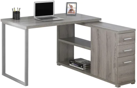 Weaver L-Shaped Computer Desk in Dark Taupe by Monarch Specialties