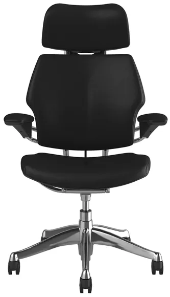 Humanscale Freedom Premium Leather Ergonomic Office Chair in Obsidian Leather by Humanscaleoration