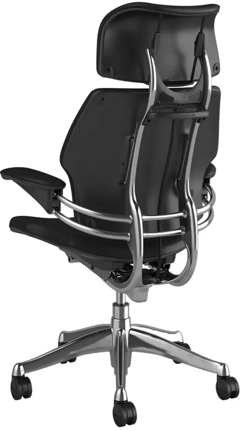 Humanscale Freedom Premium Leather Ergonomic Office Chair in Obsidian Leather by Humanscaleoration