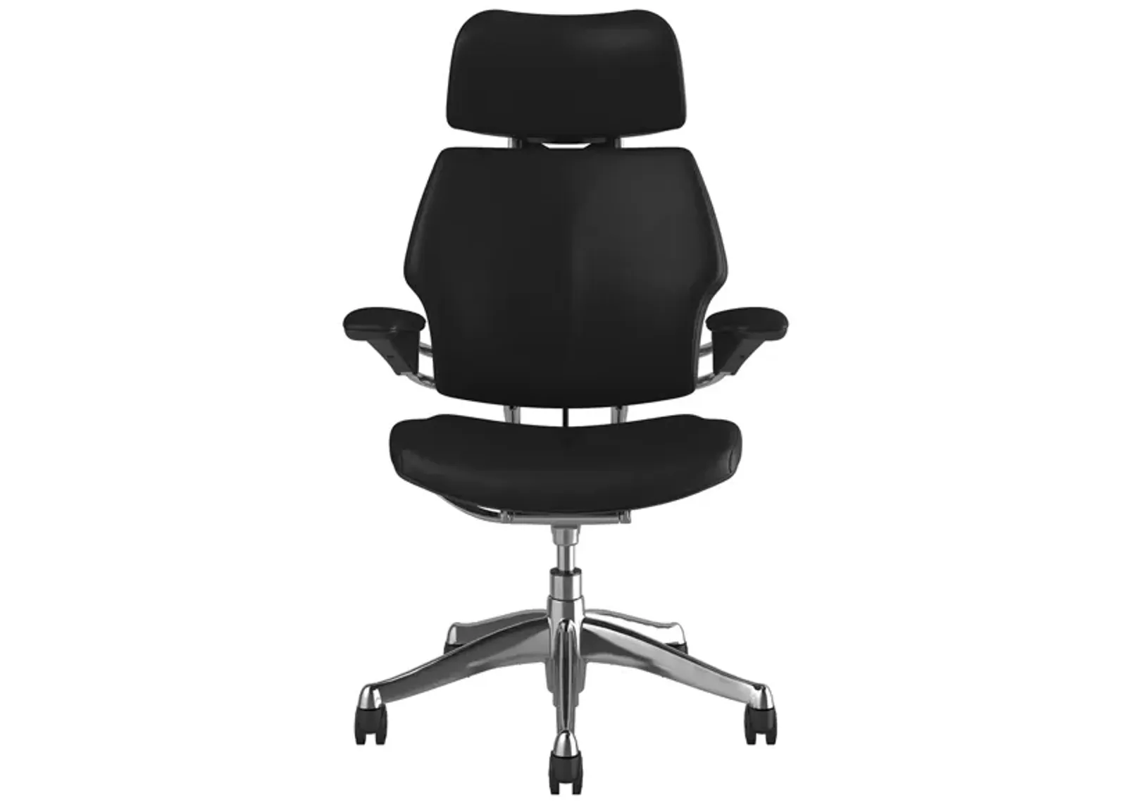 Humanscale Freedom Premium Leather Ergonomic Office Chair in Obsidian Leather by Humanscaleoration