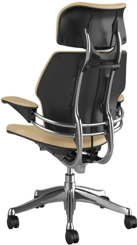 Humanscale Freedom Premium Leather Ergonomic Office Chair in Sand Leather by Humanscaleoration
