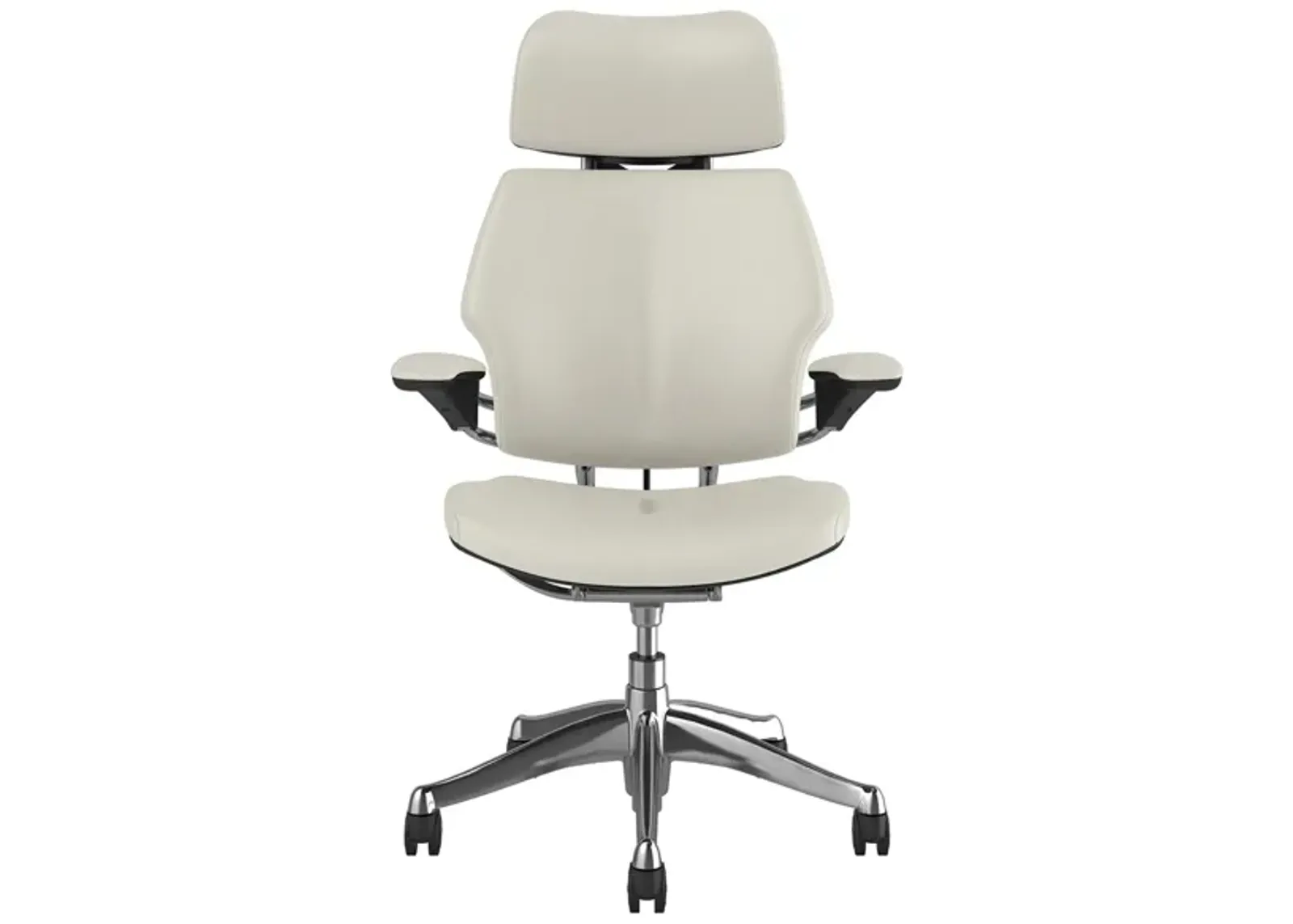 Humanscale Freedom Premium Leather Ergonomic Office Chair in Glacier Leather by Humanscaleoration