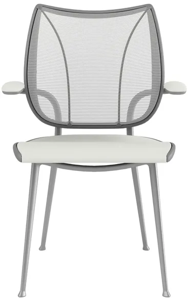 Humanscale Liberty Office Side Chair with Faux Suede Seat in White Mesh/Lotus by Humanscaleoration