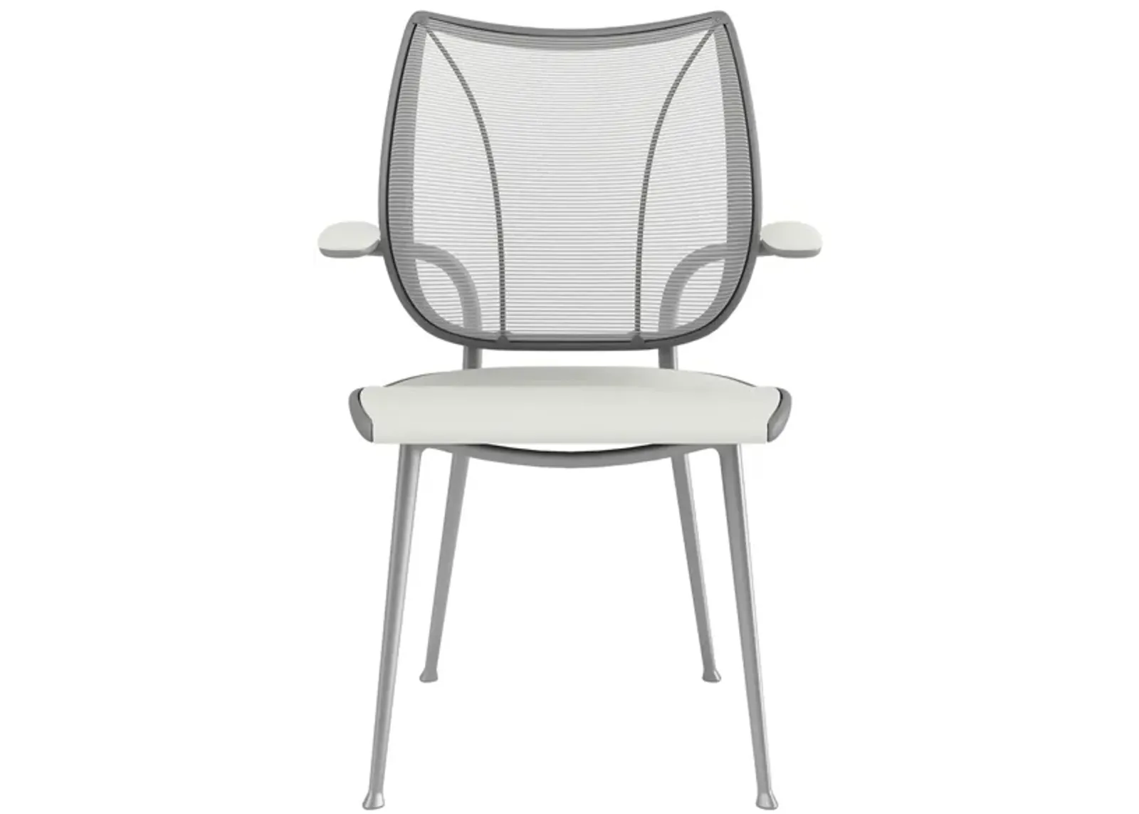 Humanscale Liberty Office Side Chair with Faux Suede Seat in White Mesh/Lotus by Humanscaleoration